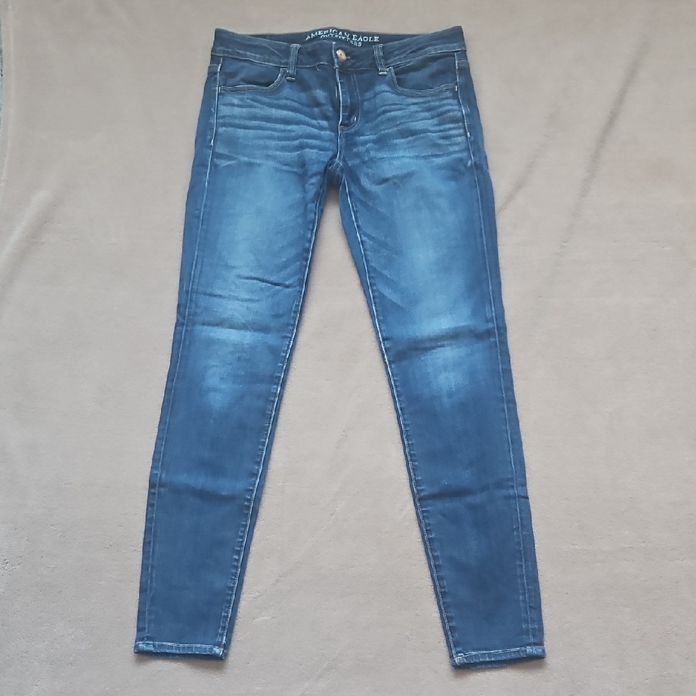 American Eagle Outfitters Women's Dark Blue Skinny Jeans